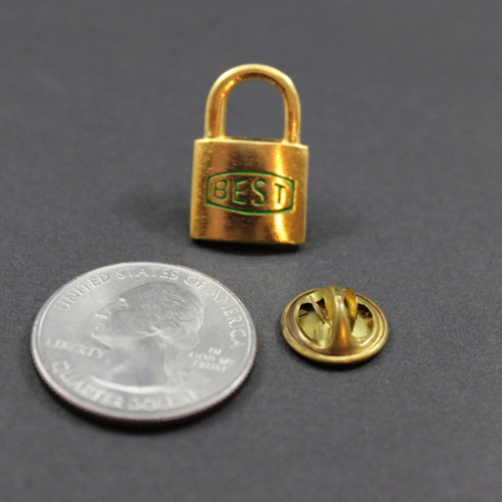 Best Lock Company Padlock Tie Tack Lapel Pin